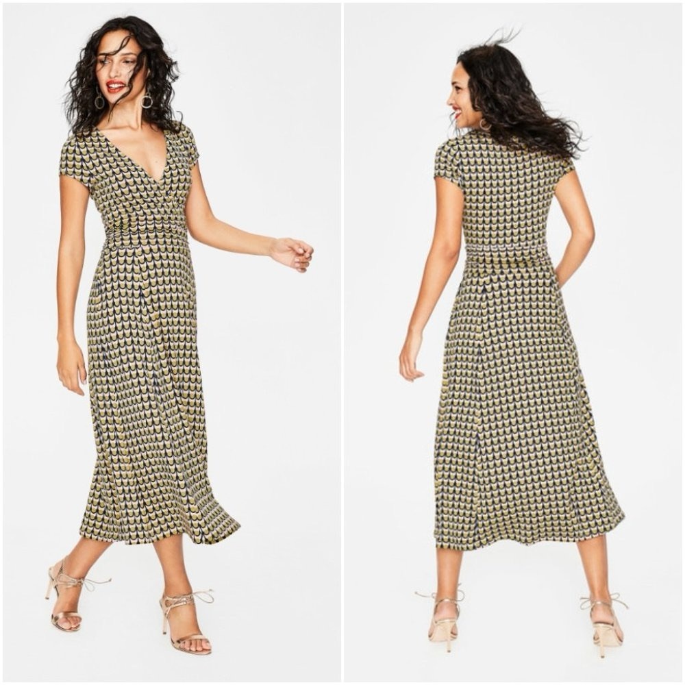 LIKE NEW BODEN Lily Geometric Midi Dress Size 14 - Picture 1 of 6